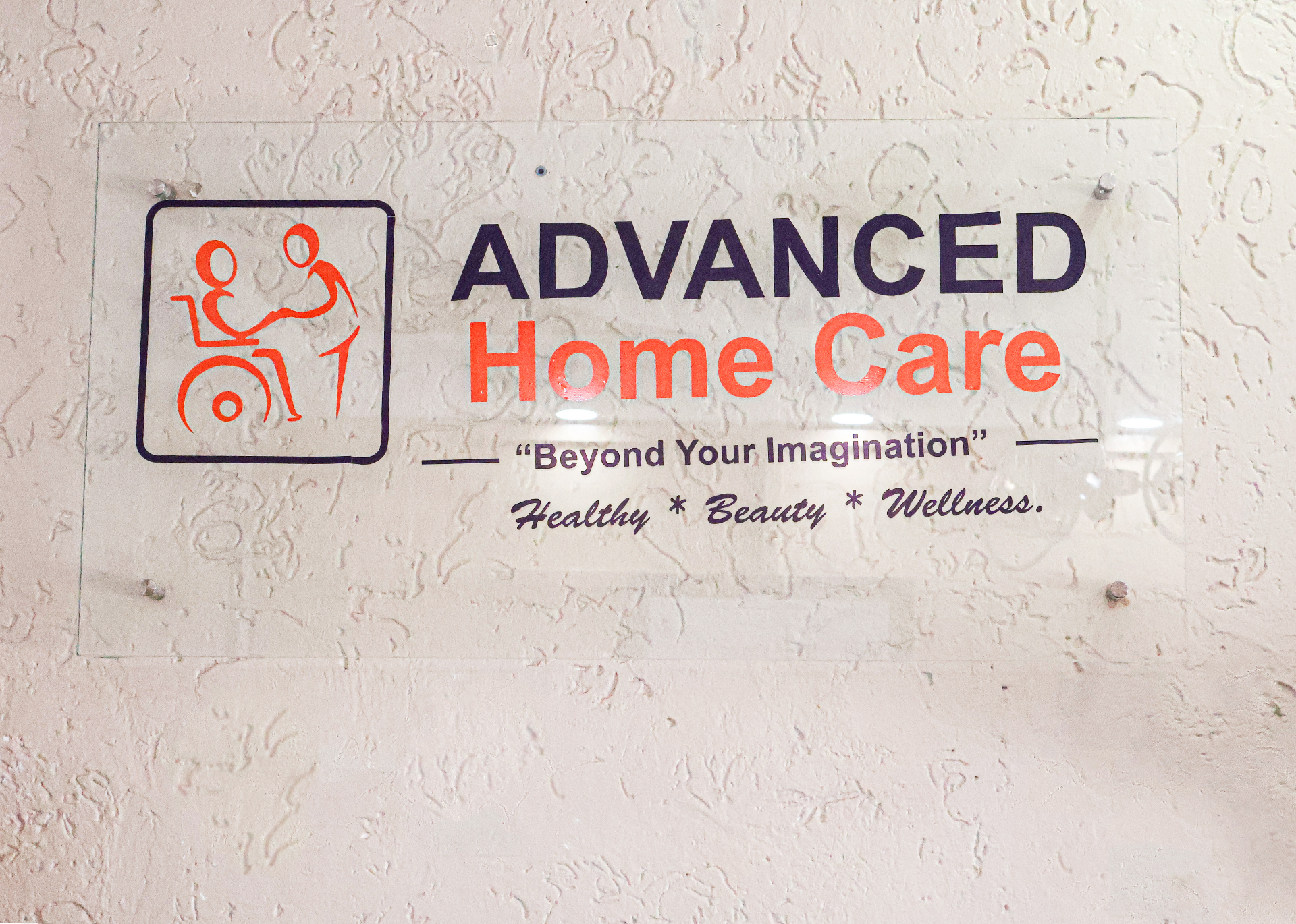 Advanced Home Care brand sign — Beyond Your Imagination: Healthy, Beauty, Wellness